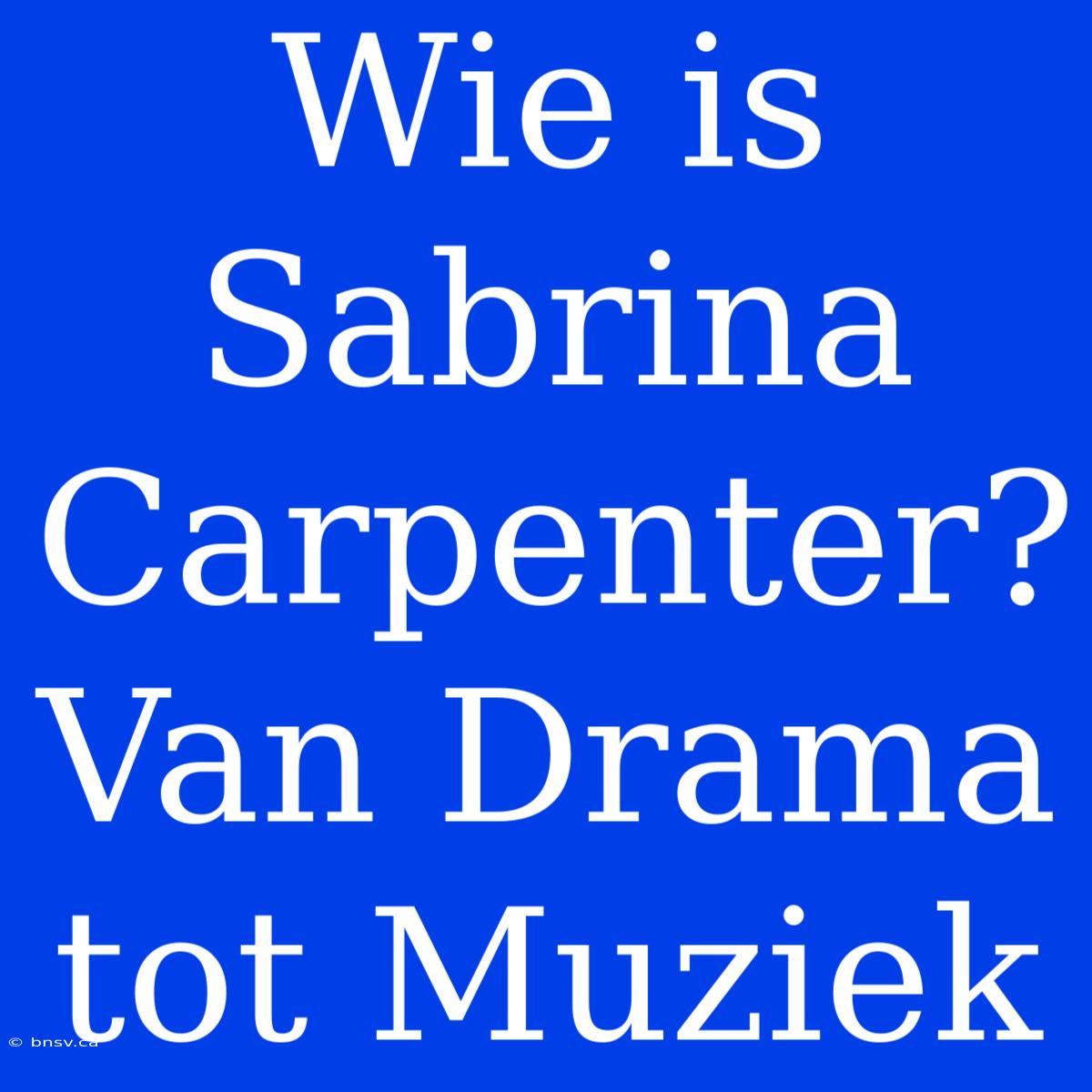 Wie Is Sabrina Carpenter? Van Drama Tot Muziek