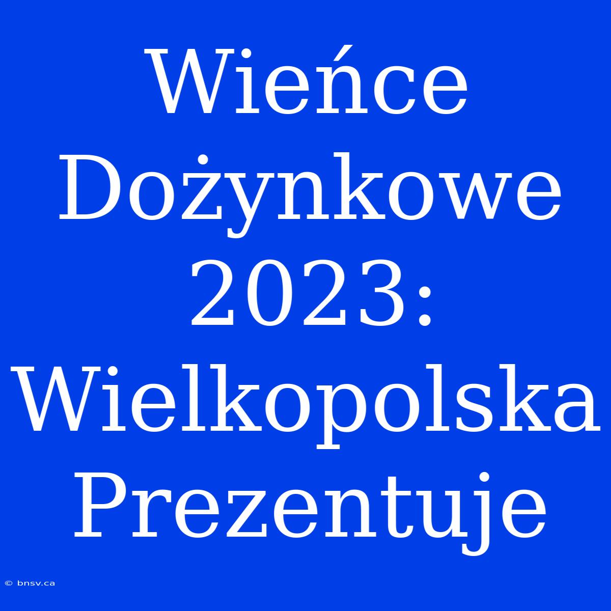 Wieńce Dożynkowe 2023: Wielkopolska Prezentuje