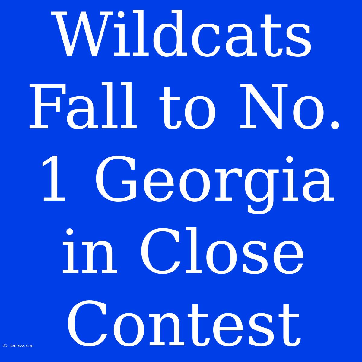 Wildcats Fall To No. 1 Georgia In Close Contest