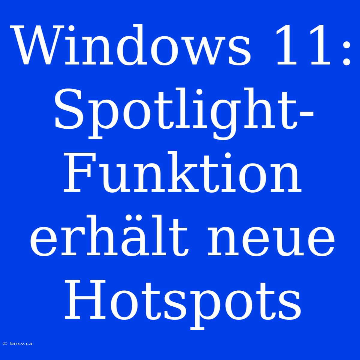 Windows 11: Spotlight-Funktion Erhält Neue Hotspots