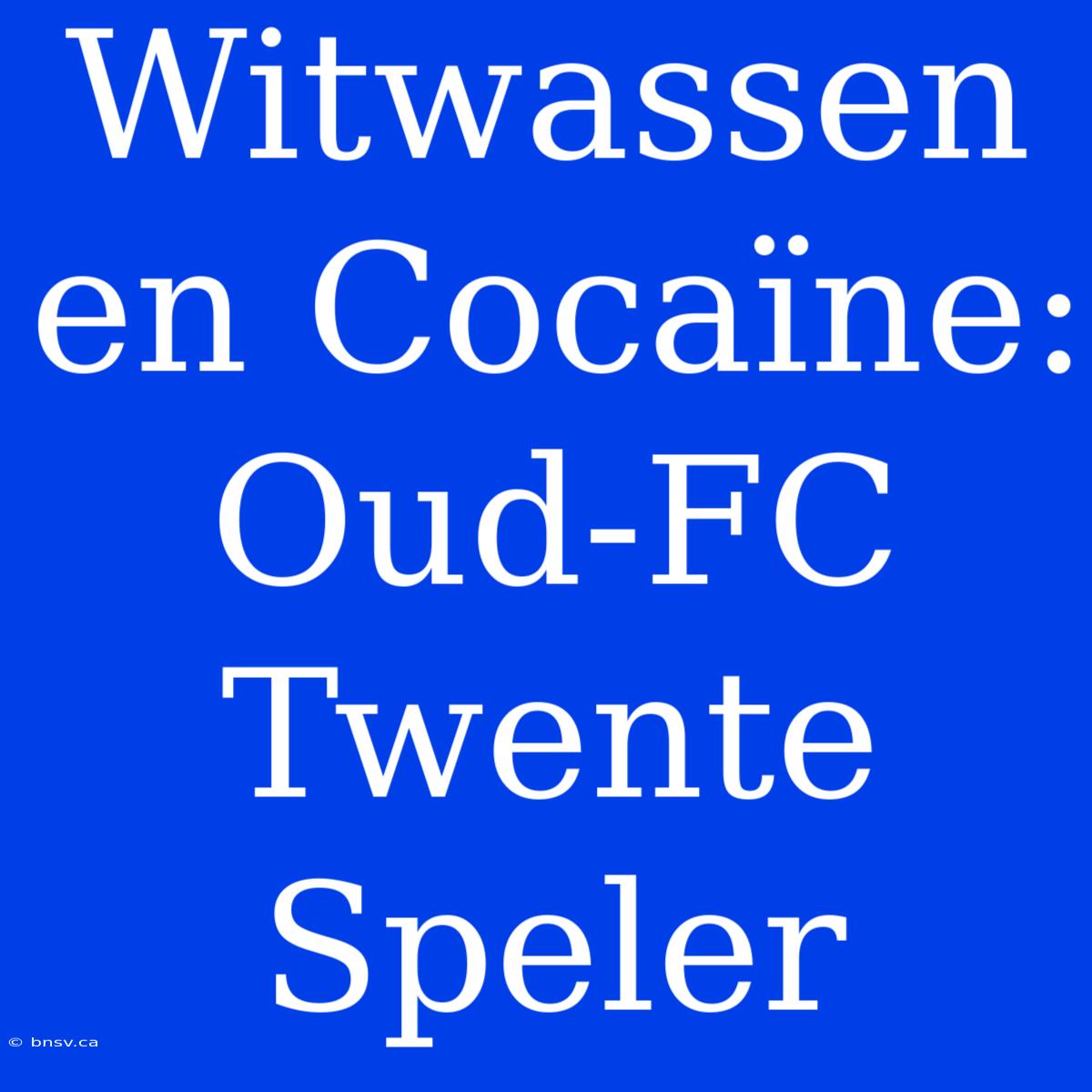 Witwassen En Cocaïne: Oud-FC Twente Speler