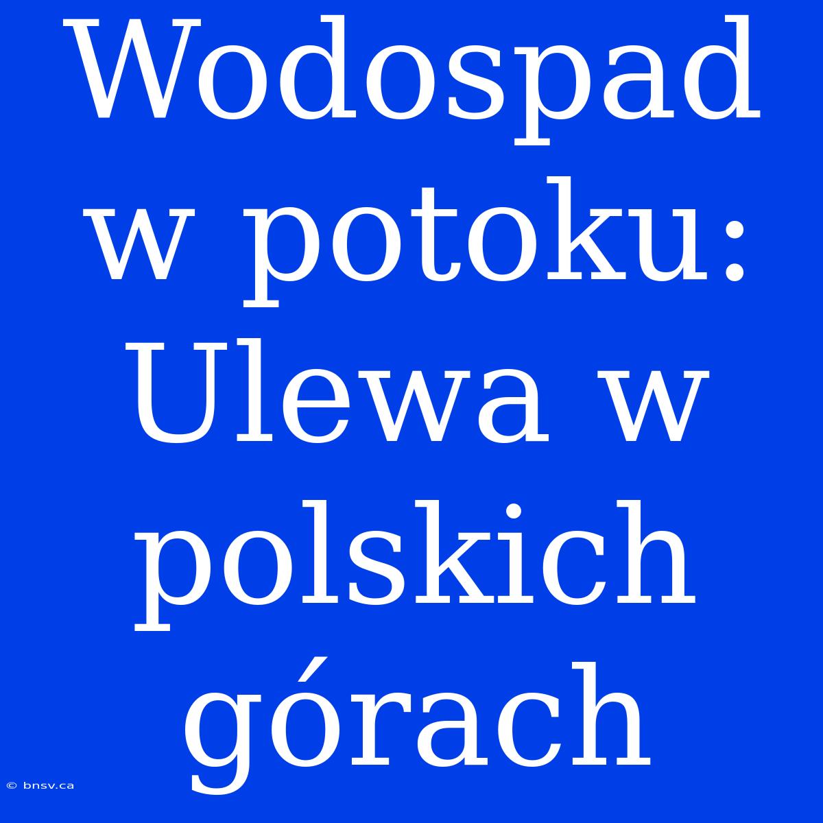 Wodospad W Potoku: Ulewa W Polskich Górach