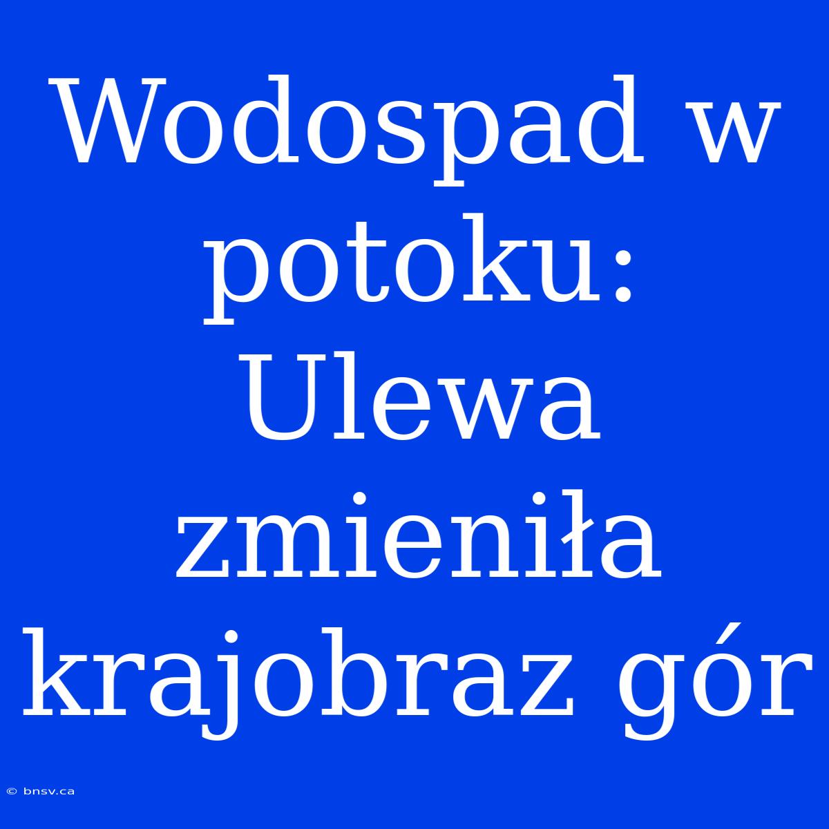 Wodospad W Potoku: Ulewa Zmieniła Krajobraz Gór