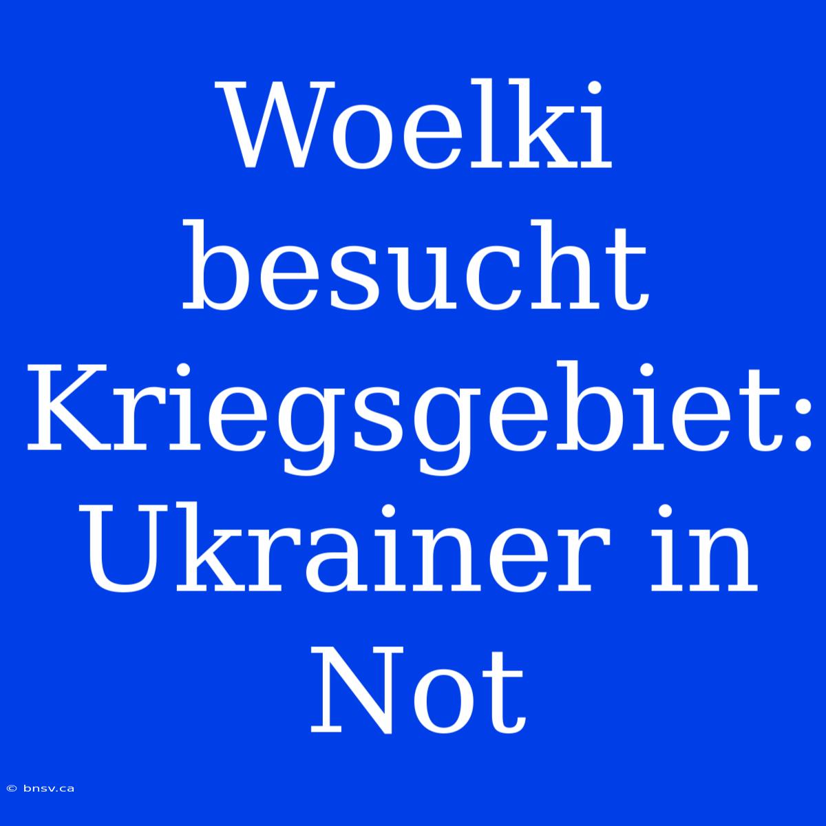 Woelki Besucht Kriegsgebiet: Ukrainer In Not