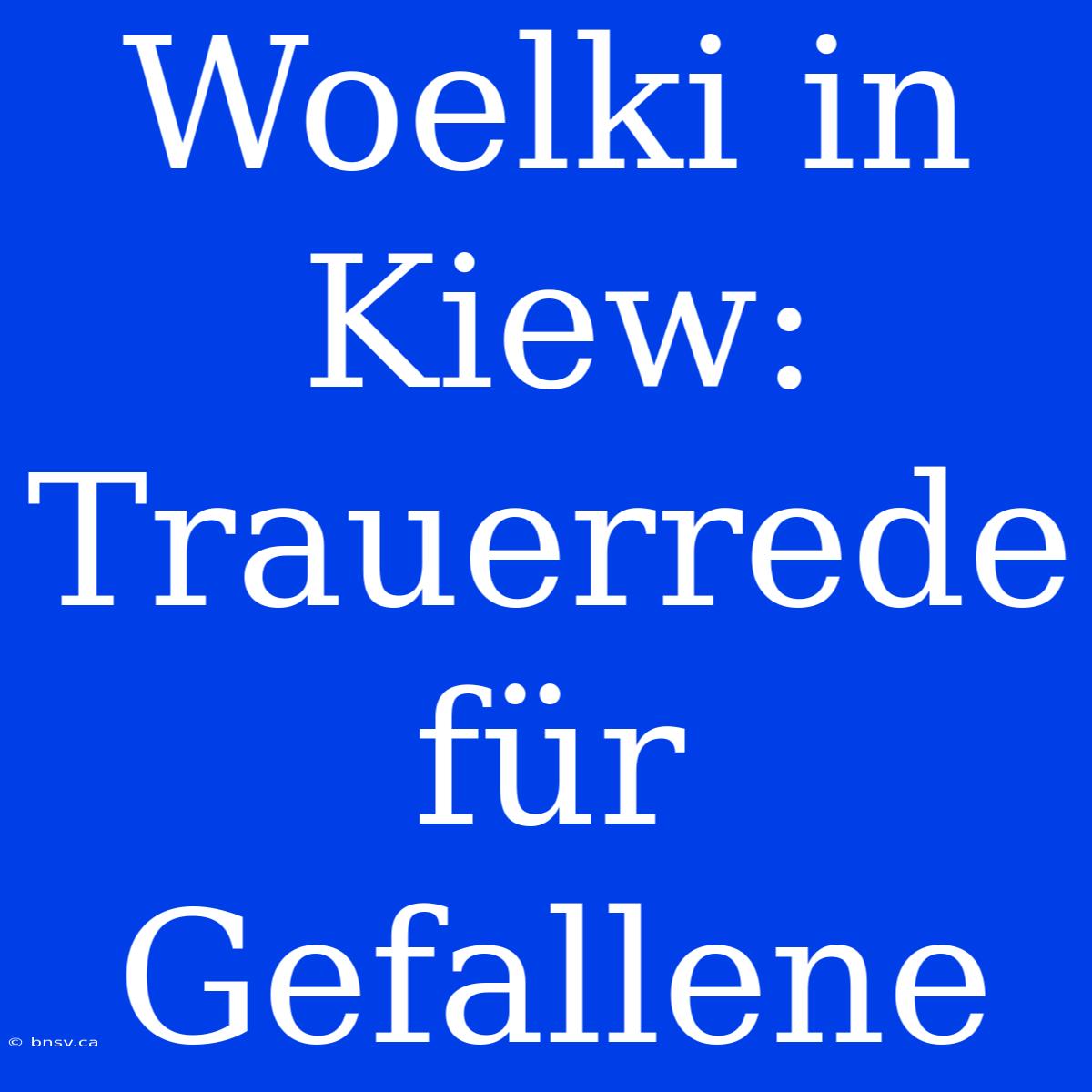 Woelki In Kiew: Trauerrede Für Gefallene