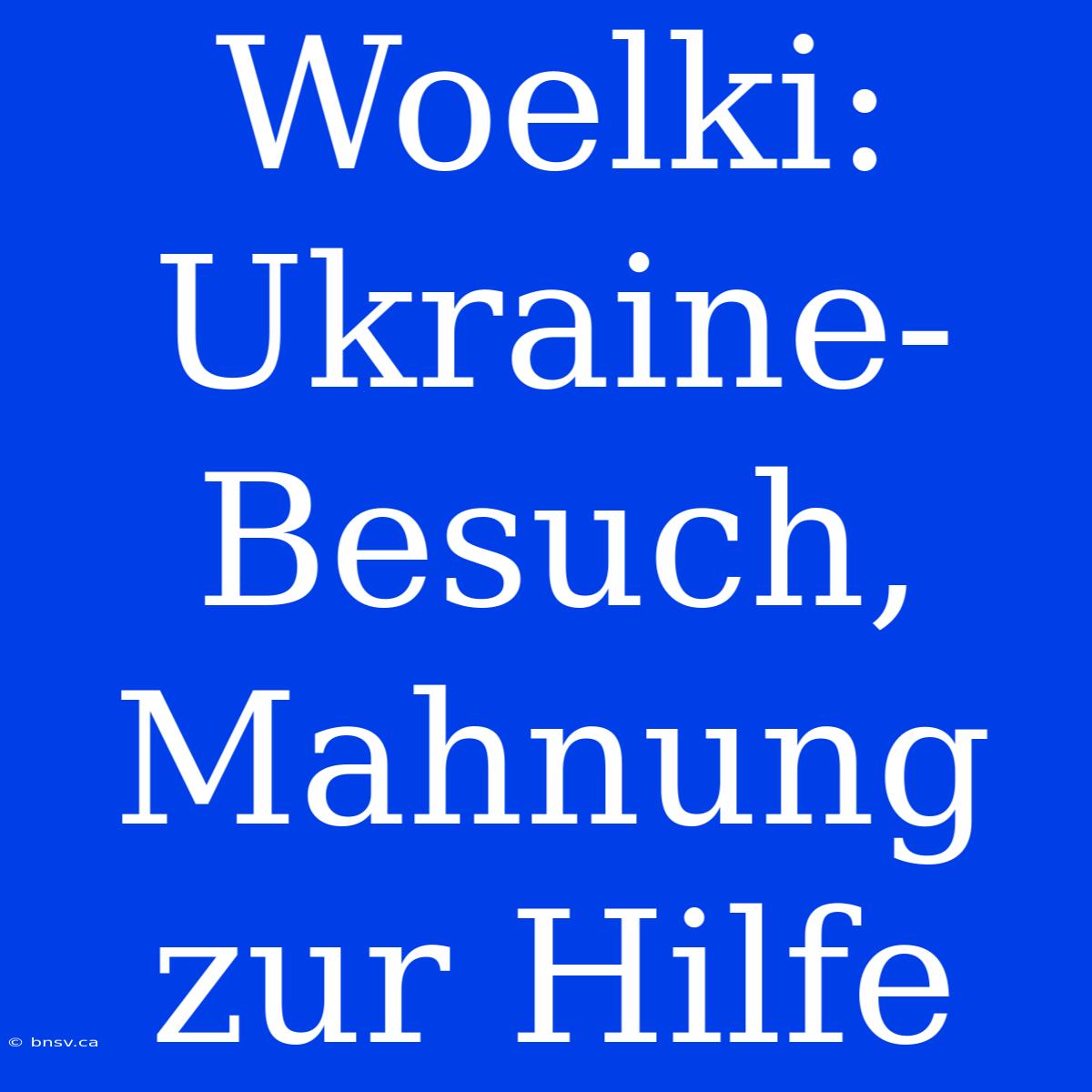 Woelki: Ukraine-Besuch, Mahnung Zur Hilfe