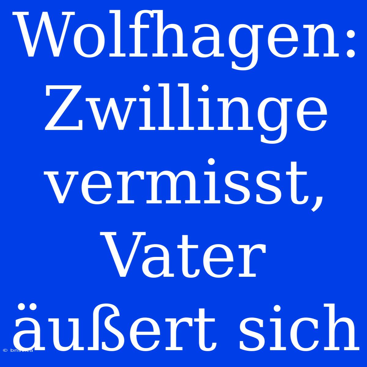 Wolfhagen:  Zwillinge Vermisst, Vater Äußert Sich