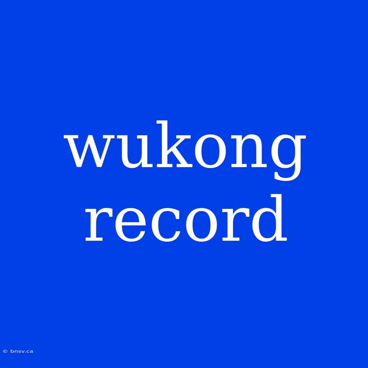 Wukong Record