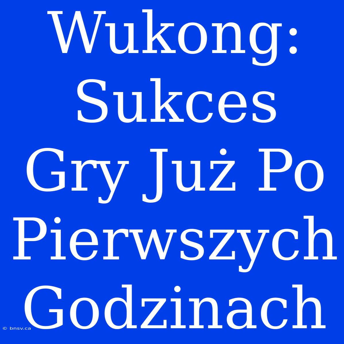 Wukong: Sukces Gry Już Po Pierwszych Godzinach