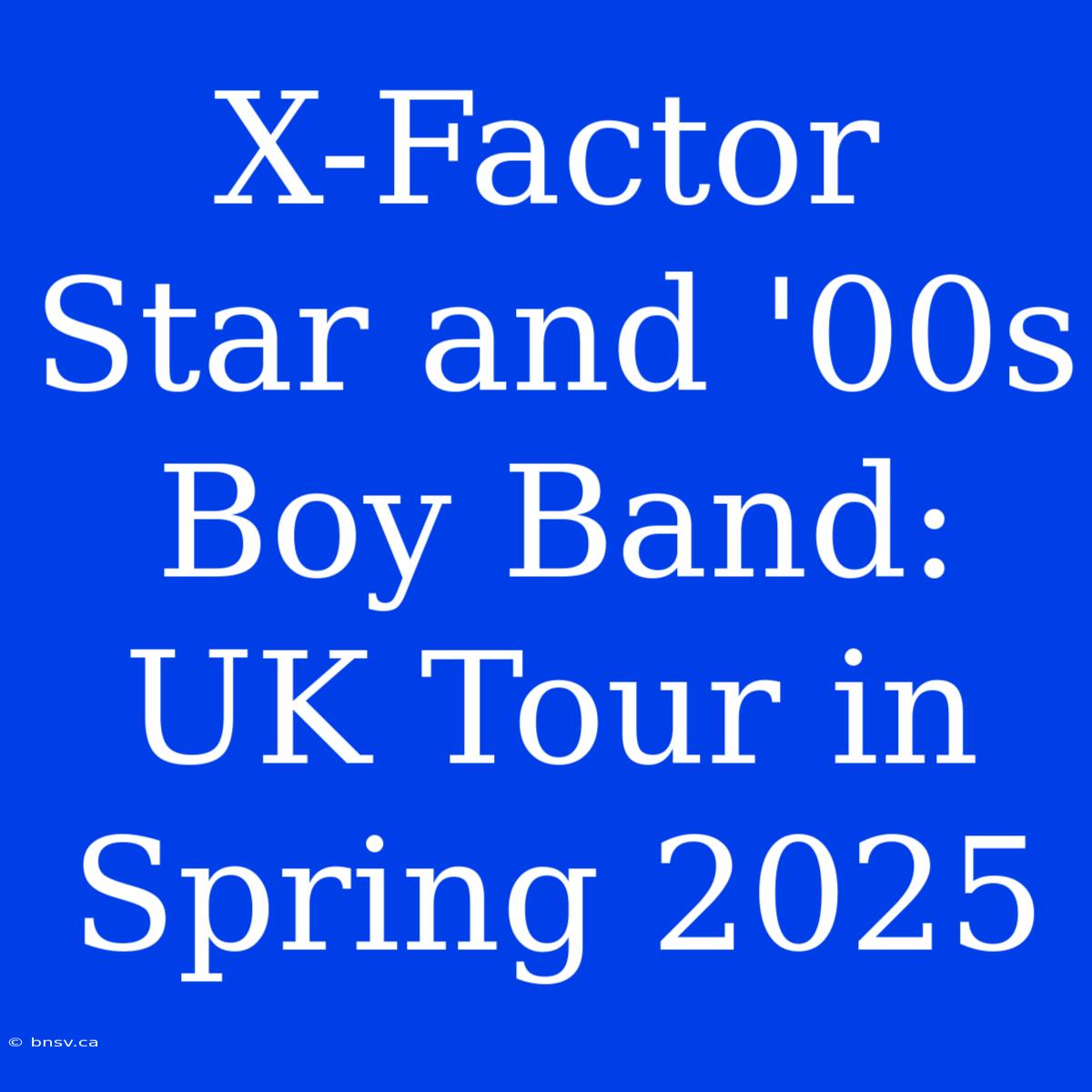 X-Factor Star And '00s Boy Band: UK Tour In Spring 2025