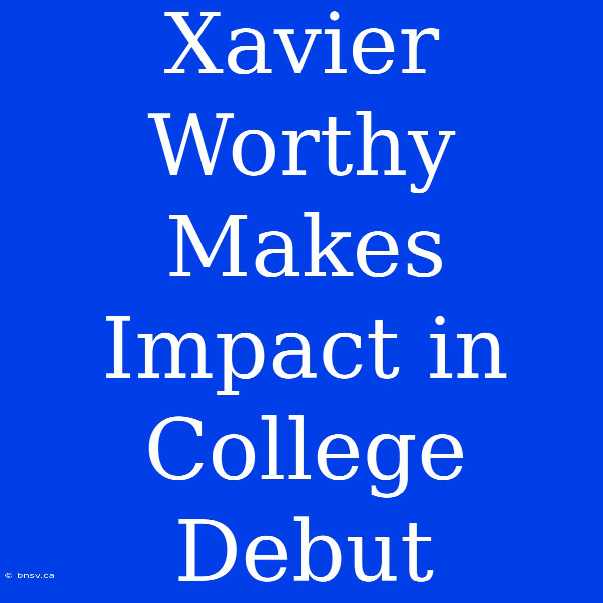 Xavier Worthy Makes Impact In College Debut