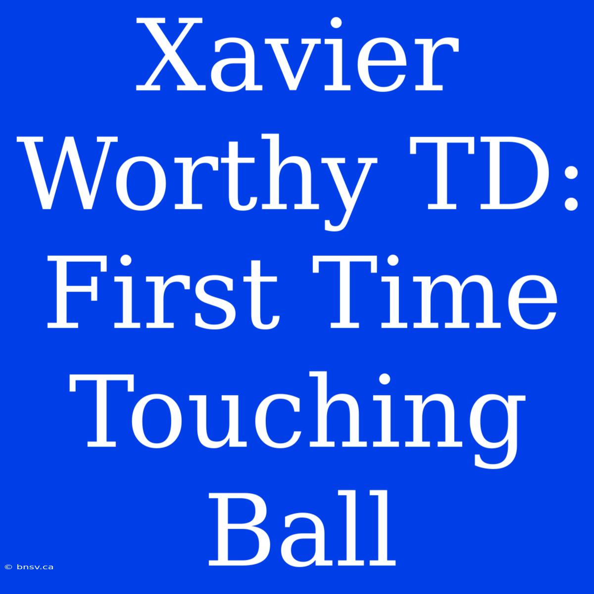 Xavier Worthy TD: First Time Touching Ball