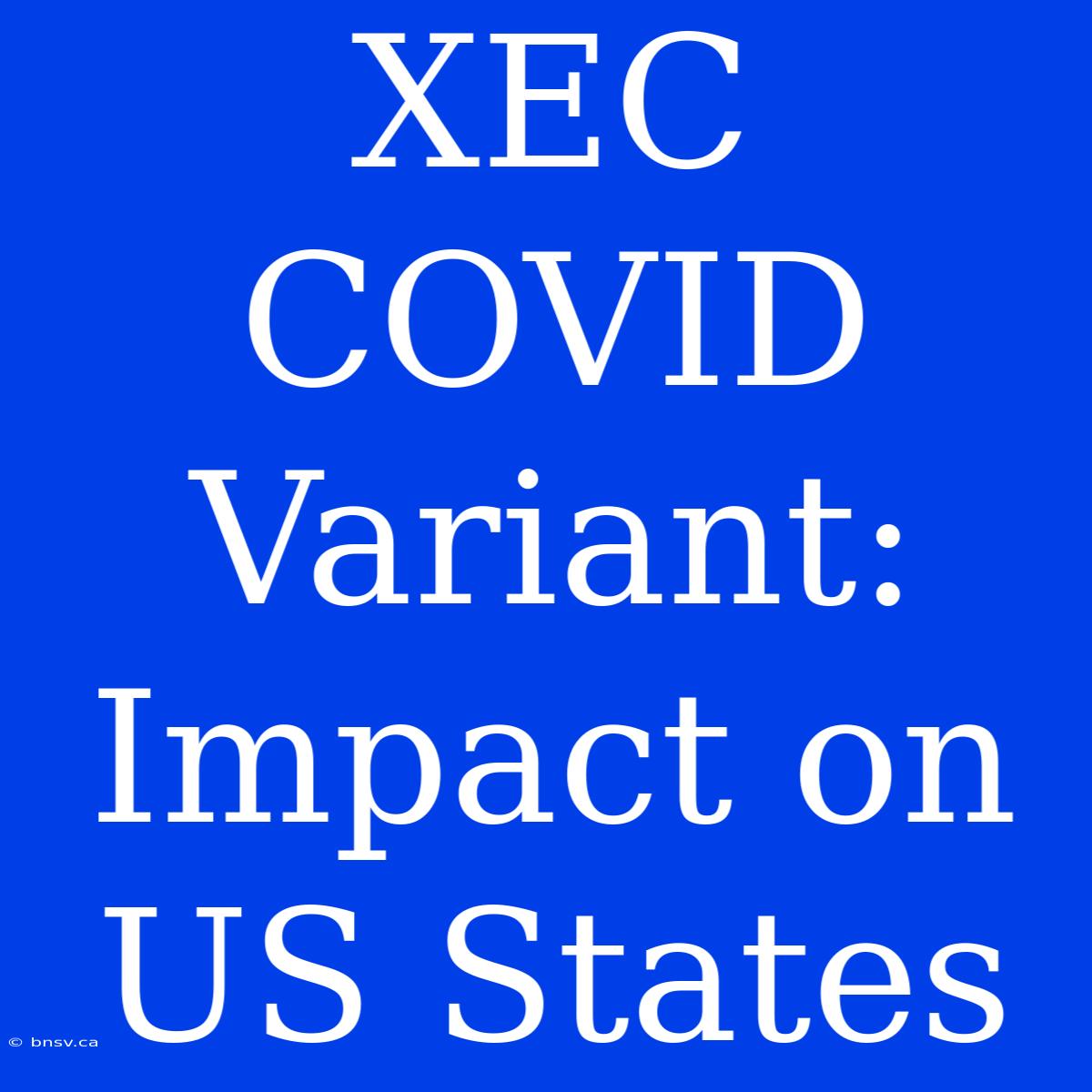 XEC COVID Variant: Impact On US States