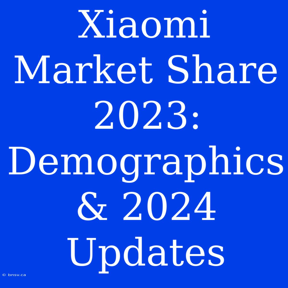 Xiaomi Market Share 2023: Demographics & 2024 Updates