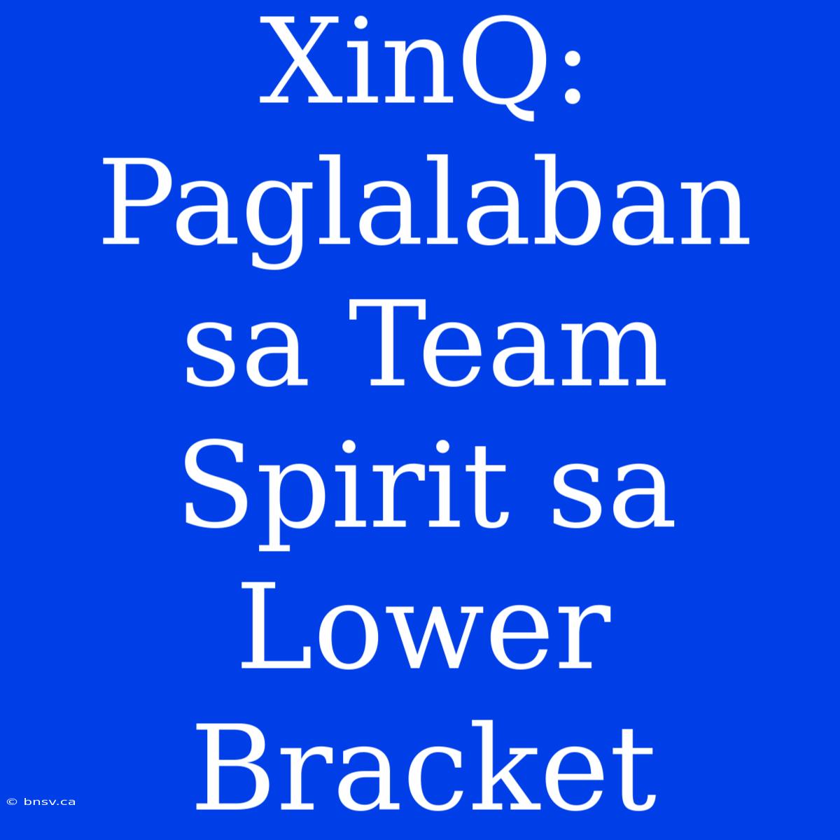 XinQ: Paglalaban Sa Team Spirit Sa Lower Bracket