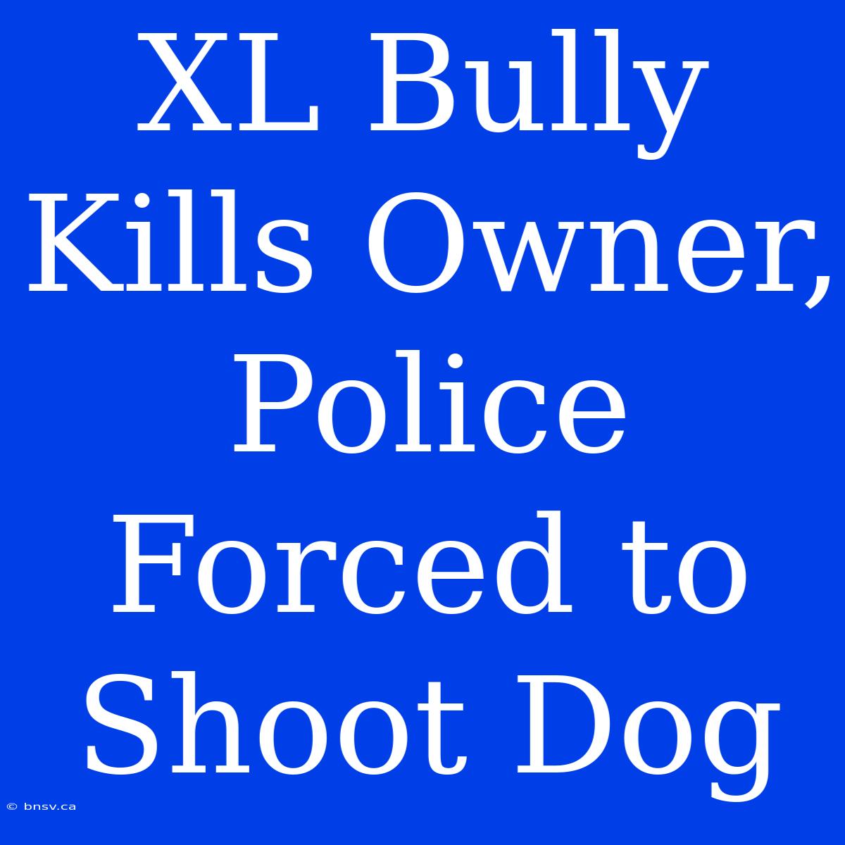 XL Bully Kills Owner, Police Forced To Shoot Dog