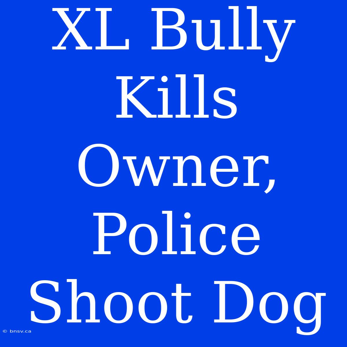 XL Bully Kills Owner, Police Shoot Dog