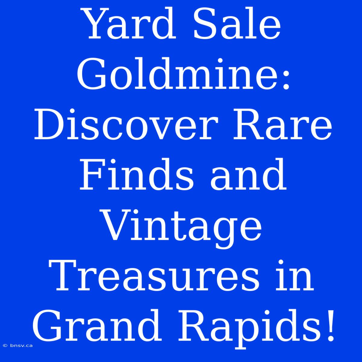 Yard Sale Goldmine: Discover Rare Finds And Vintage Treasures In Grand Rapids!