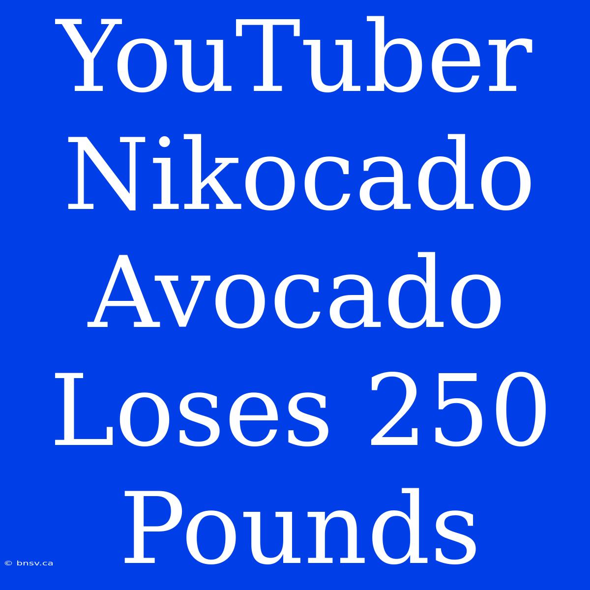 YouTuber Nikocado Avocado Loses 250 Pounds