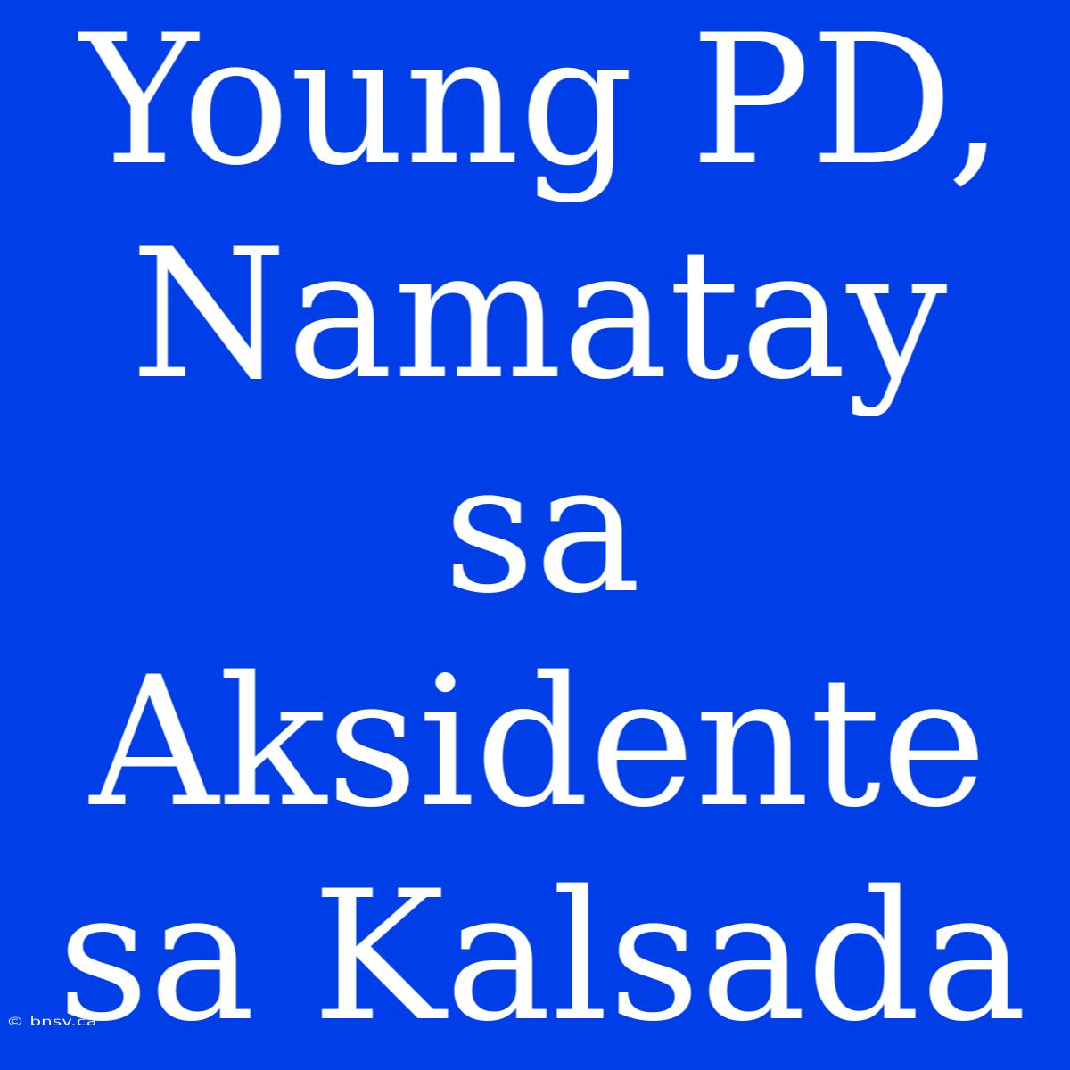 Young PD, Namatay Sa Aksidente Sa Kalsada