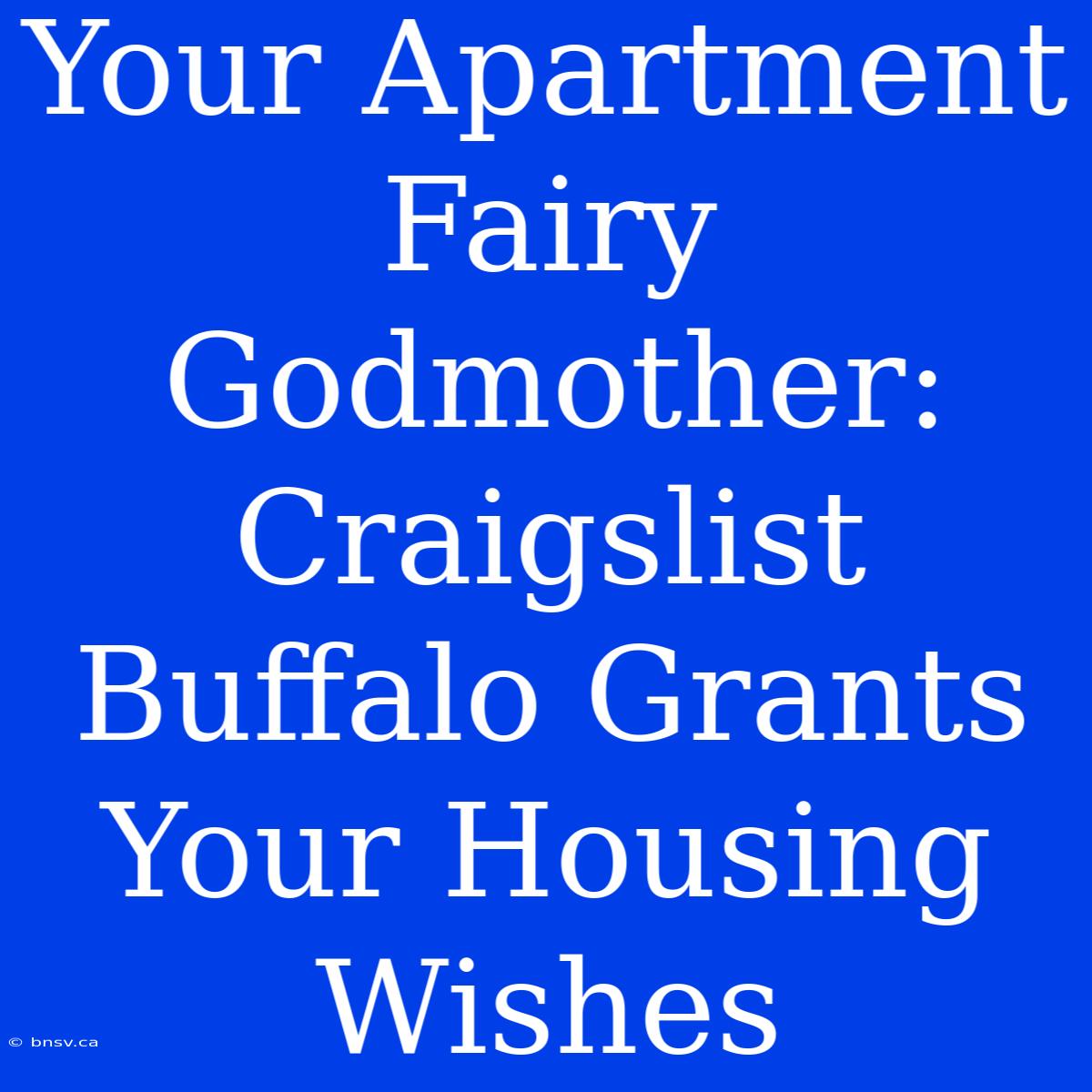 Your Apartment Fairy Godmother: Craigslist Buffalo Grants Your Housing Wishes