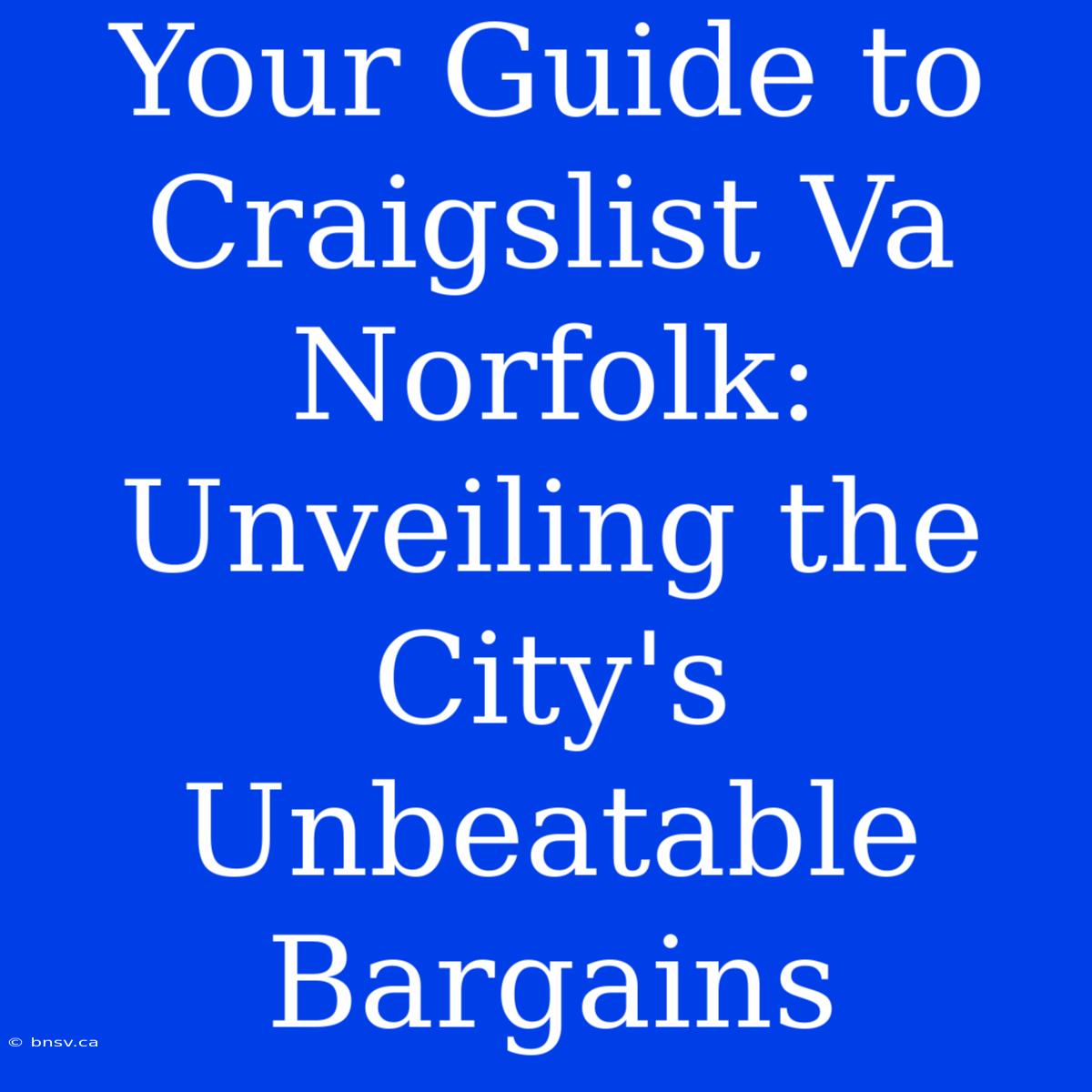 Your Guide To Craigslist Va Norfolk: Unveiling The City's Unbeatable Bargains