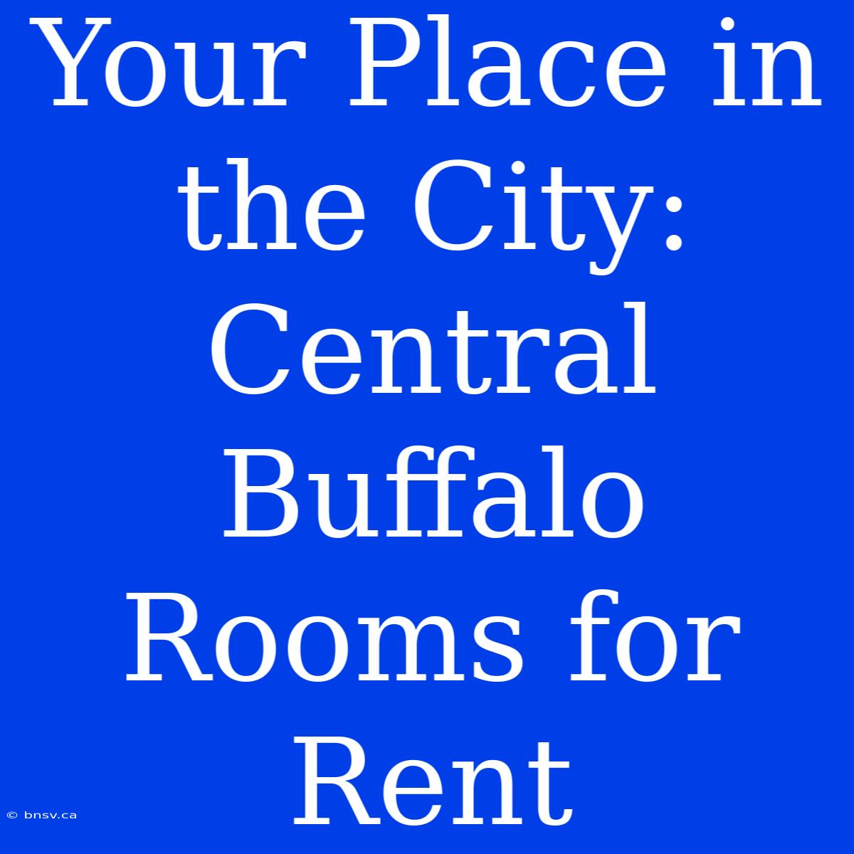 Your Place In The City: Central Buffalo Rooms For Rent