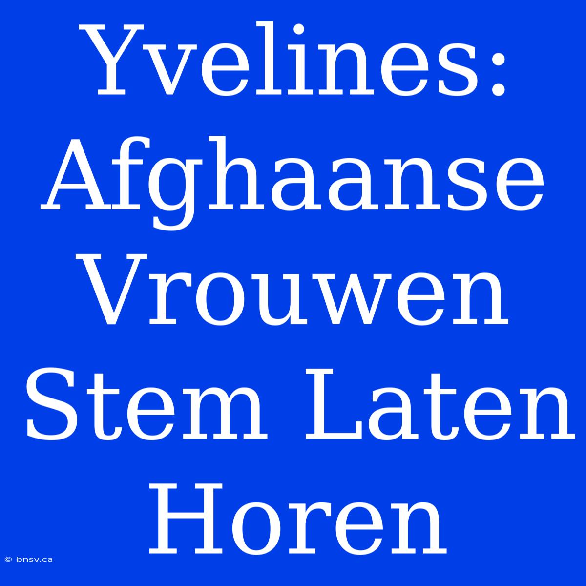 Yvelines: Afghaanse Vrouwen Stem Laten Horen