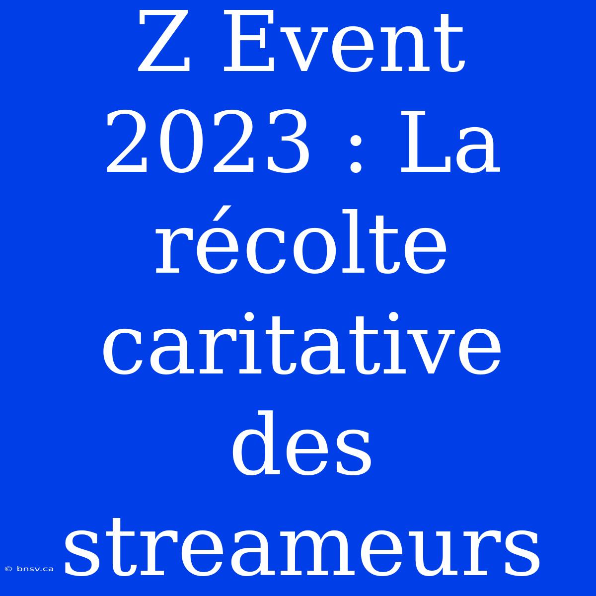 Z Event 2023 : La Récolte Caritative Des Streameurs