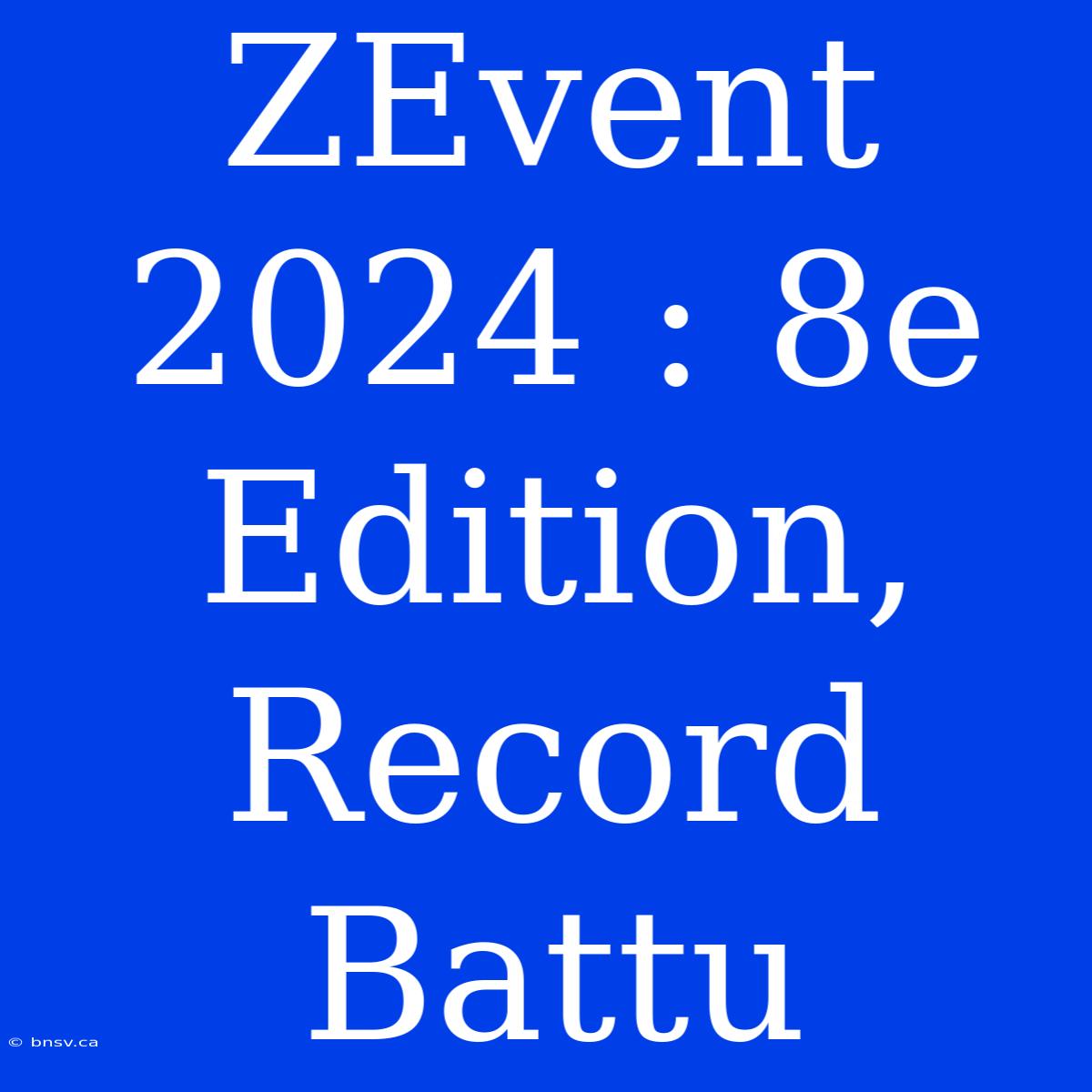 ZEvent 2024 : 8e Edition, Record Battu