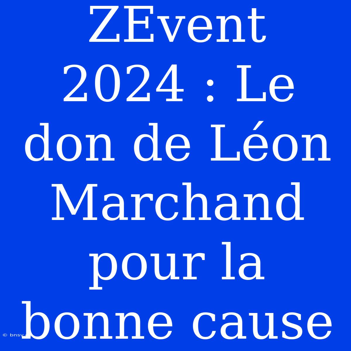 ZEvent 2024 : Le Don De Léon Marchand Pour La Bonne Cause