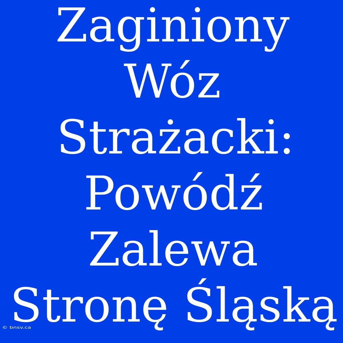 Zaginiony Wóz Strażacki: Powódź Zalewa Stronę Śląską