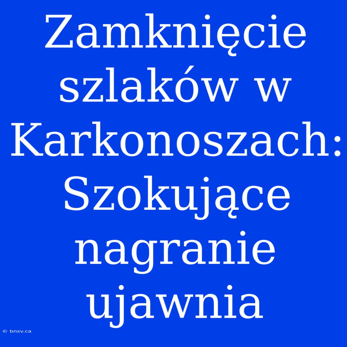 Zamknięcie Szlaków W Karkonoszach: Szokujące Nagranie Ujawnia