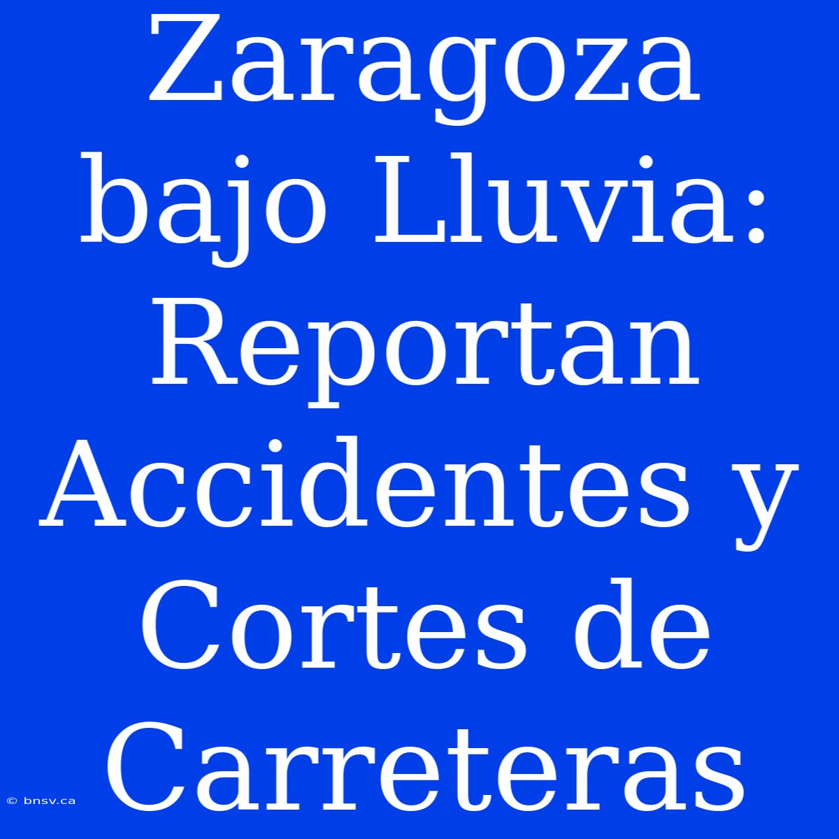 Zaragoza Bajo Lluvia: Reportan Accidentes Y Cortes De Carreteras