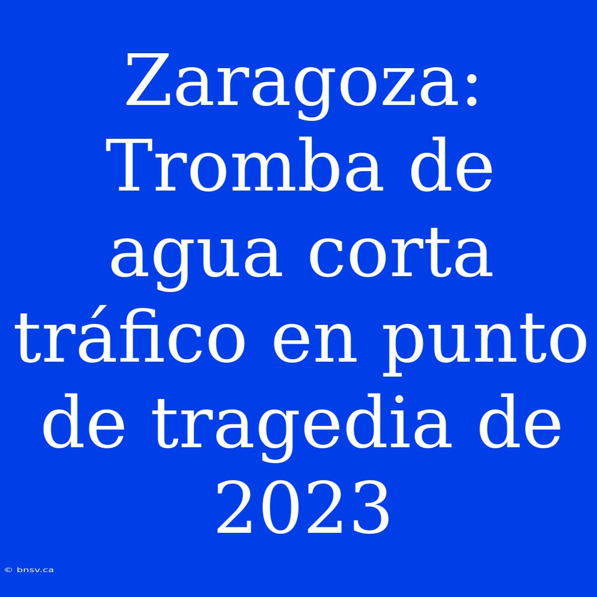 Zaragoza: Tromba De Agua Corta Tráfico En Punto De Tragedia De 2023