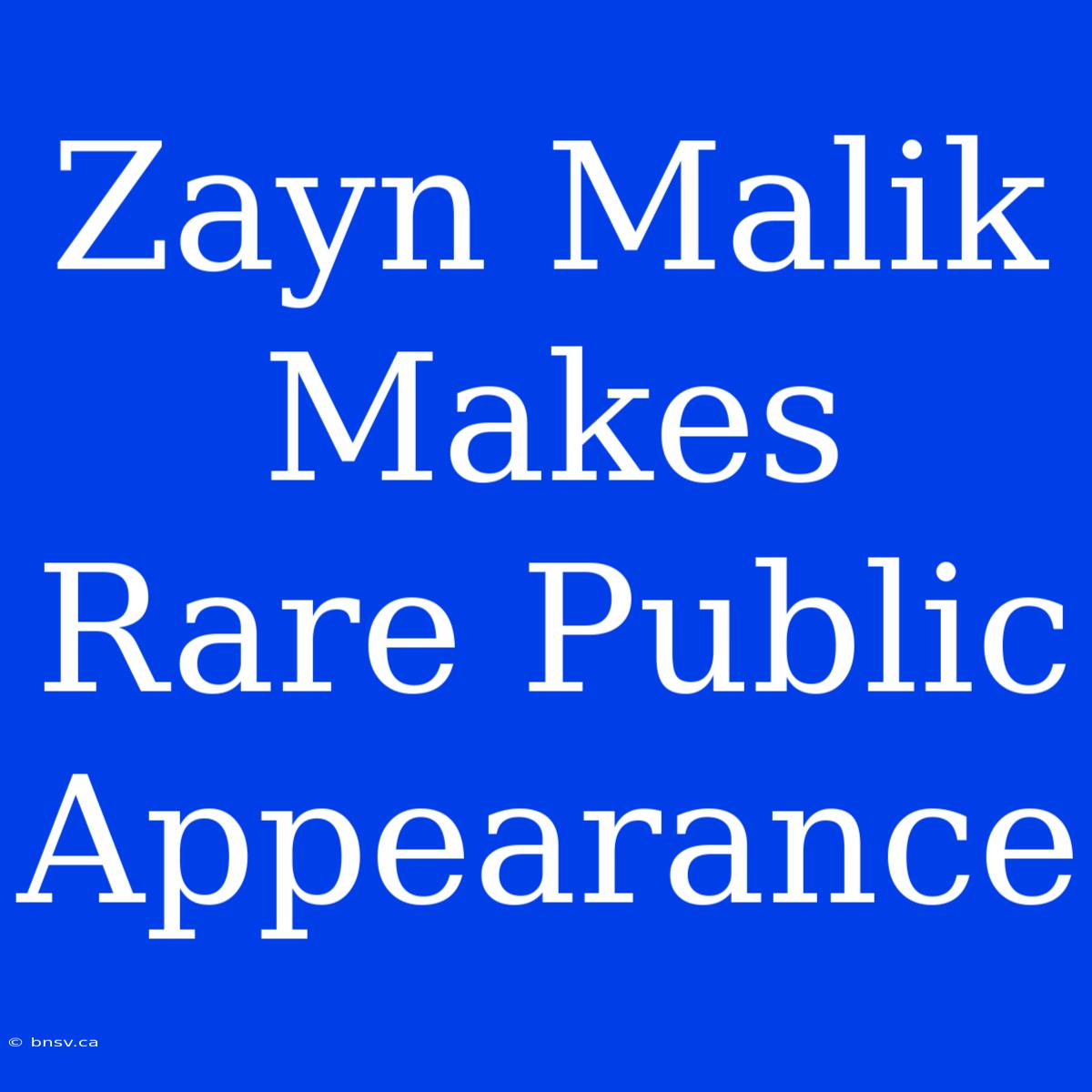 Zayn Malik Makes Rare Public Appearance