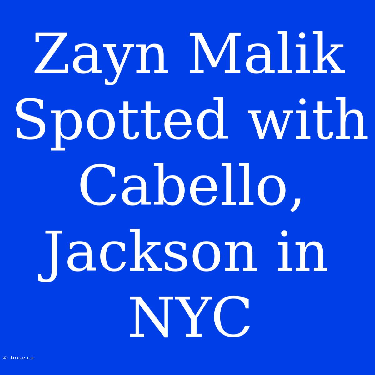 Zayn Malik Spotted With Cabello, Jackson In NYC