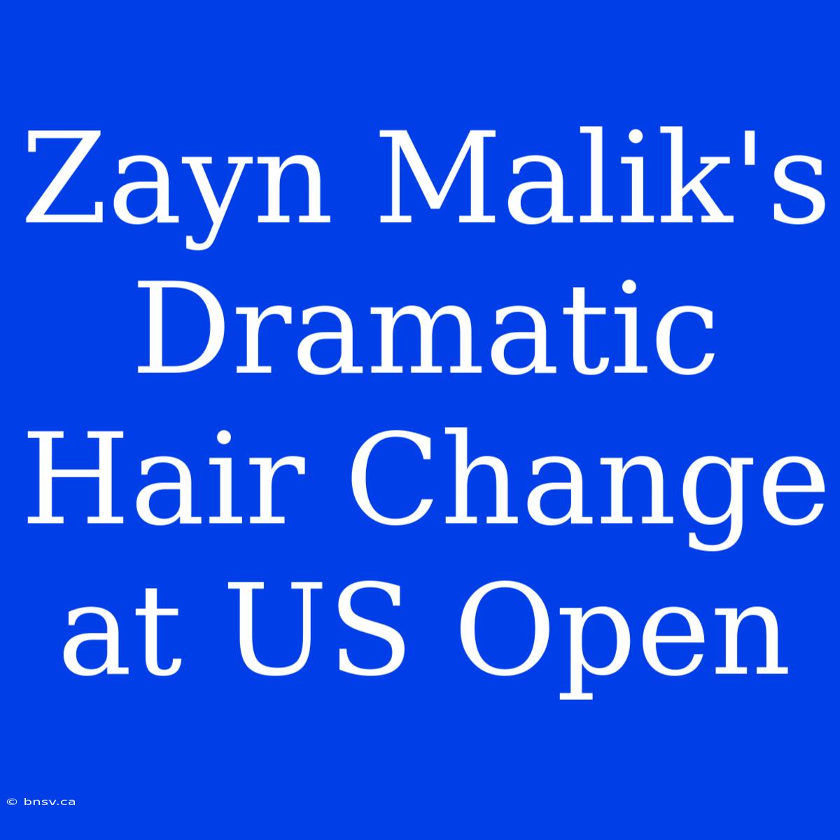 Zayn Malik's Dramatic Hair Change At US Open