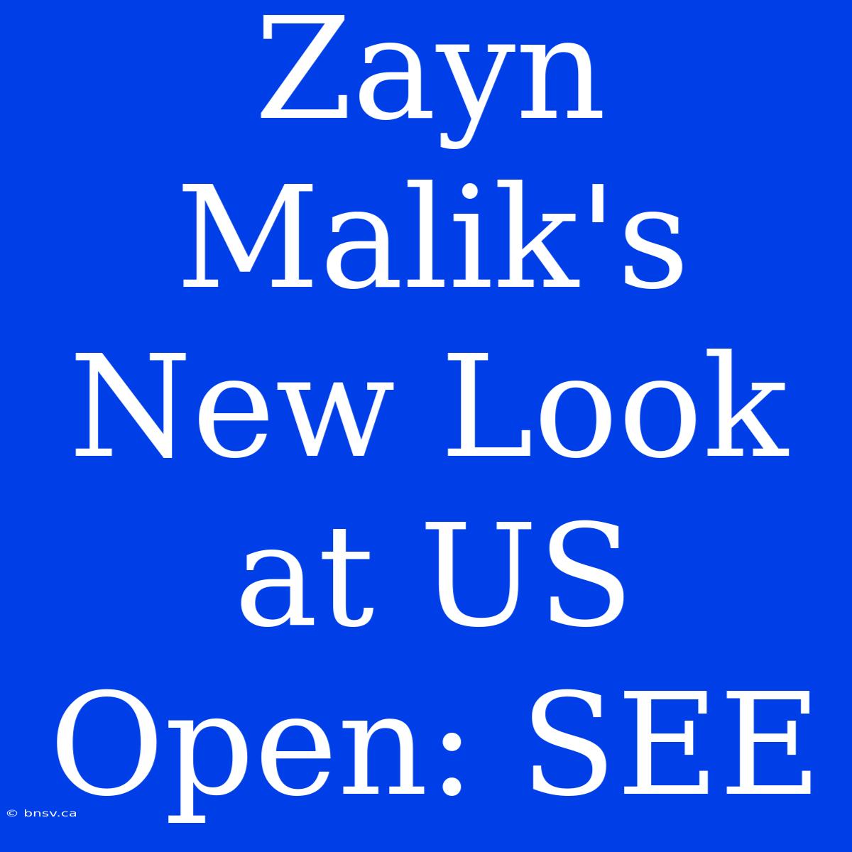 Zayn Malik's New Look At US Open: SEE