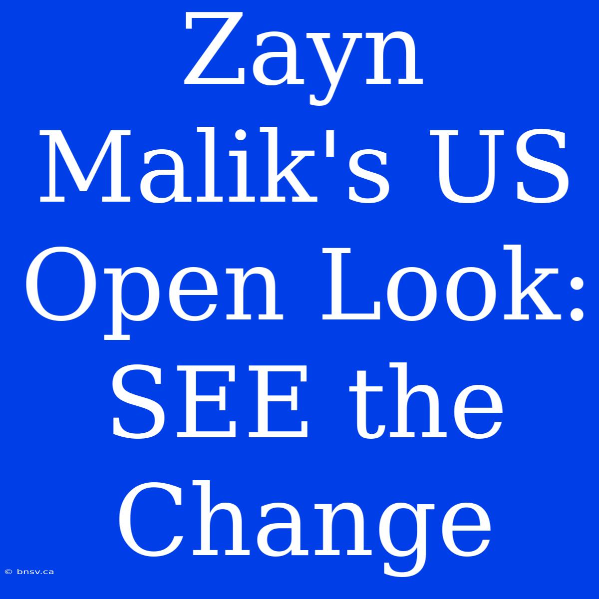 Zayn Malik's US Open Look: SEE The Change