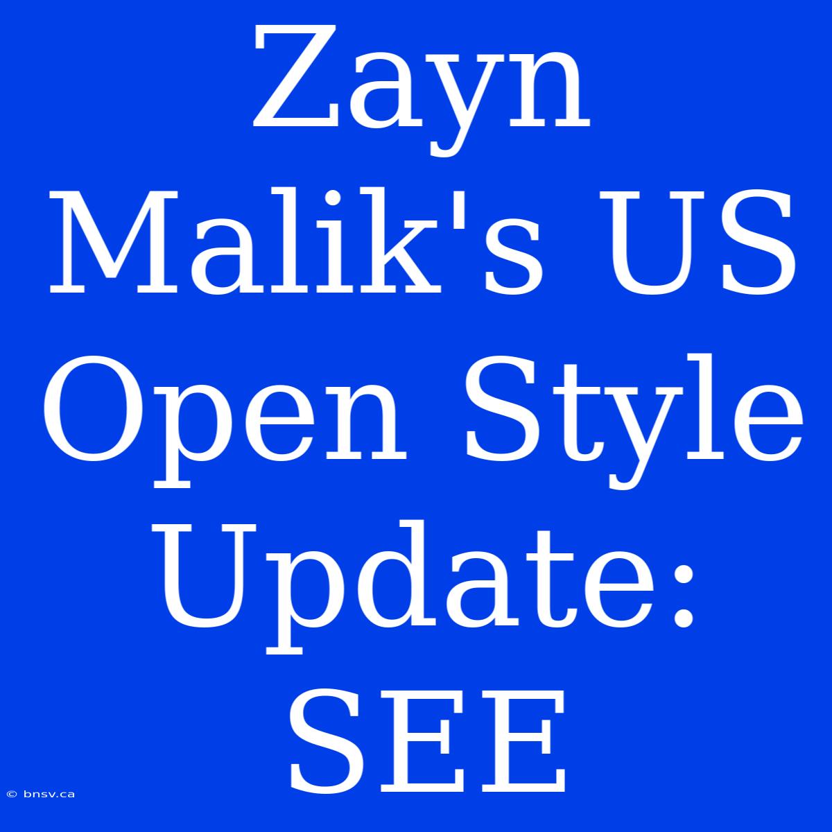 Zayn Malik's US Open Style Update: SEE