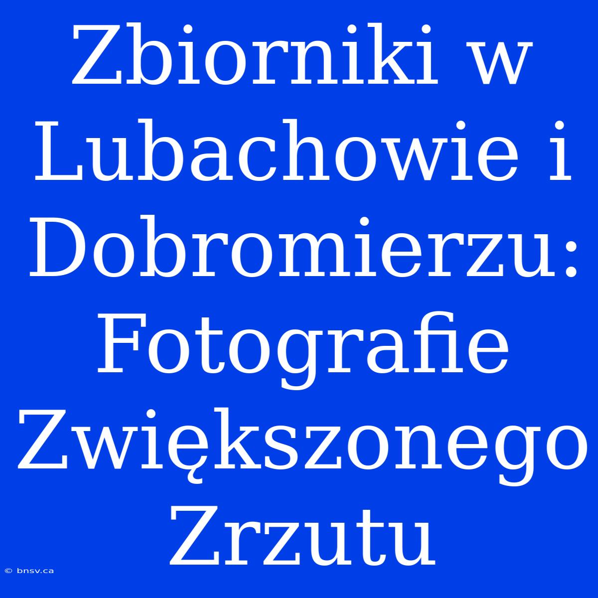 Zbiorniki W Lubachowie I Dobromierzu: Fotografie Zwiększonego Zrzutu