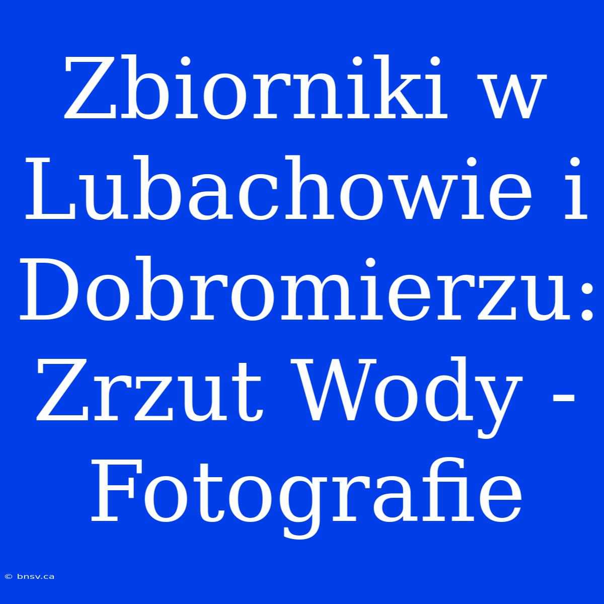 Zbiorniki W Lubachowie I Dobromierzu: Zrzut Wody - Fotografie