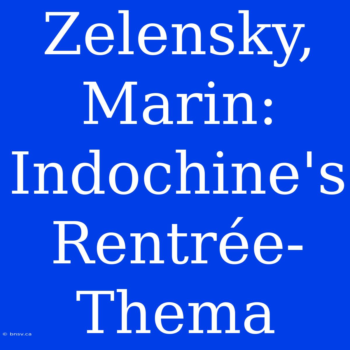 Zelensky, Marin: Indochine's Rentrée-Thema