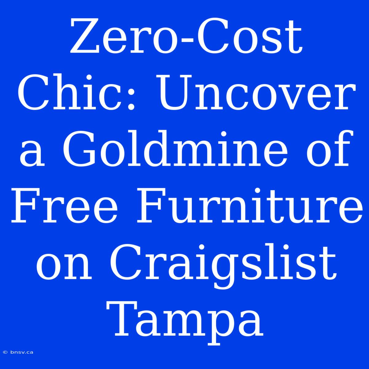 Zero-Cost Chic: Uncover A Goldmine Of Free Furniture On Craigslist Tampa