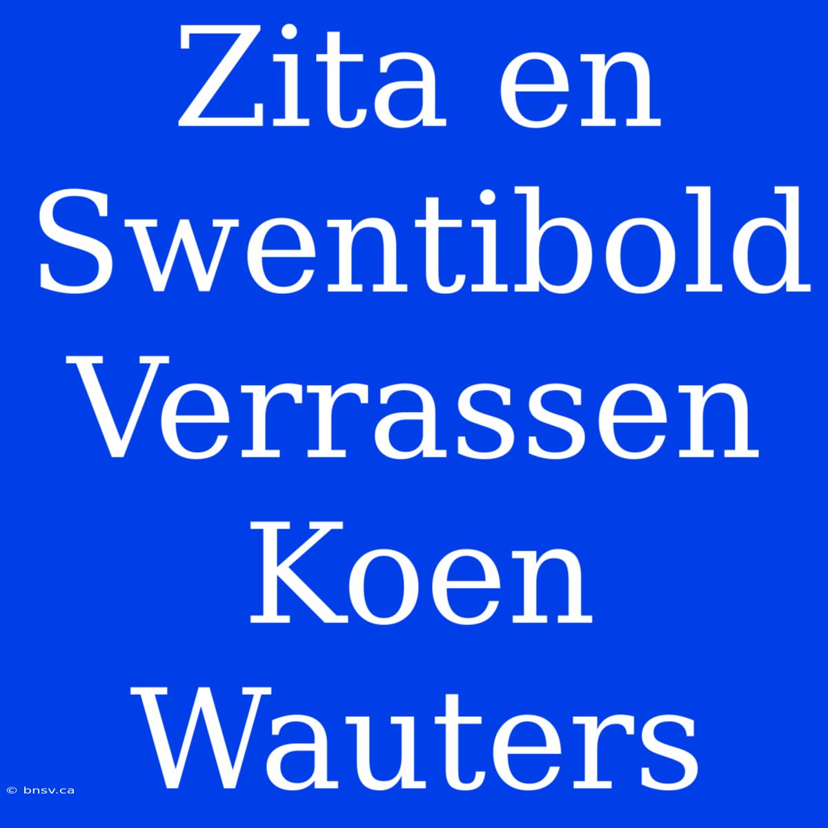 Zita En Swentibold Verrassen Koen Wauters