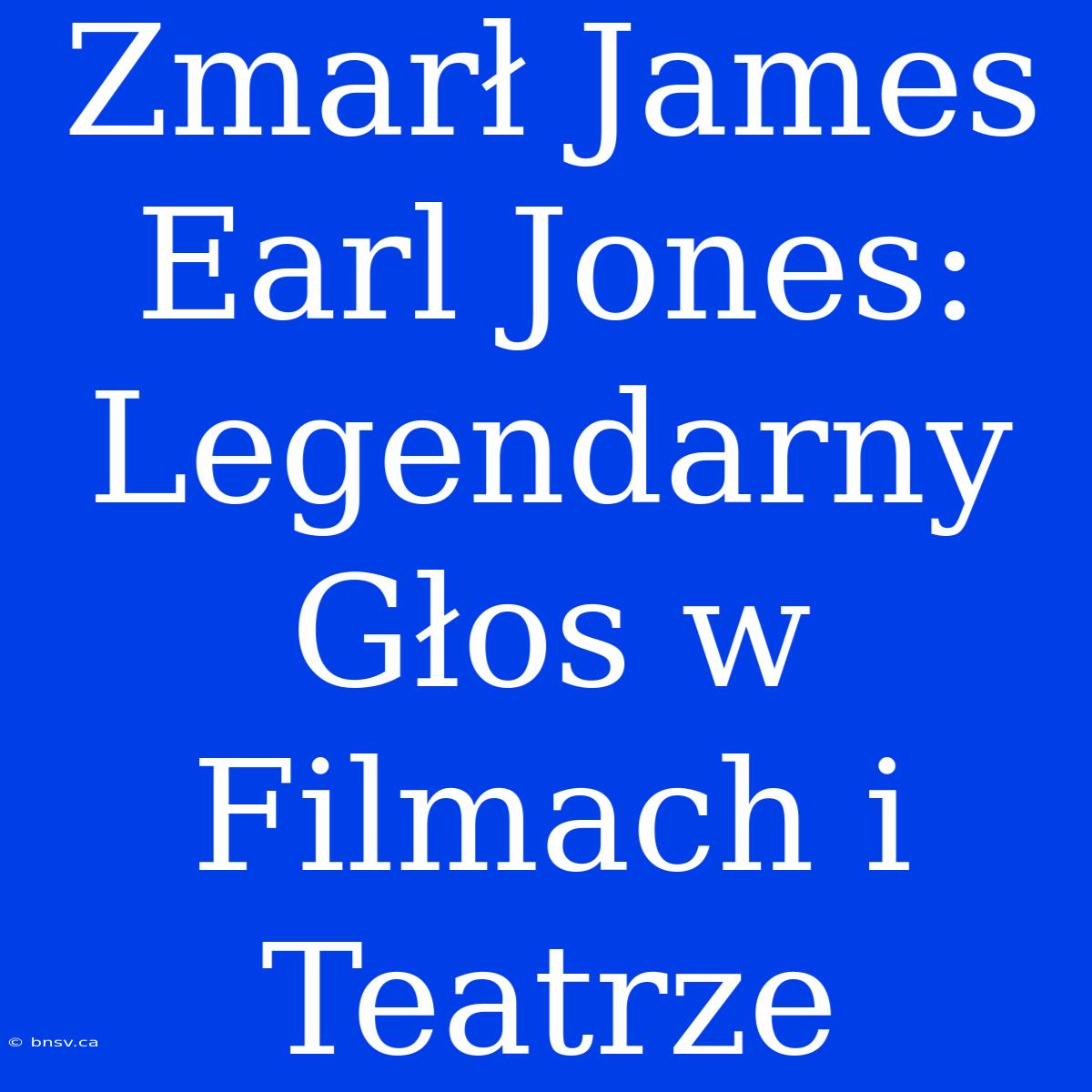 Zmarł James Earl Jones: Legendarny Głos W Filmach I Teatrze