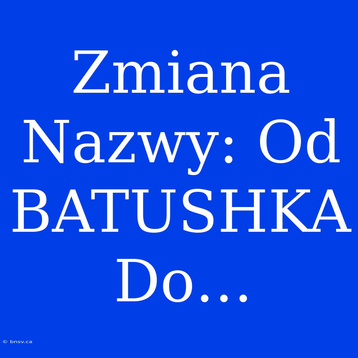 Zmiana Nazwy: Od BATUSHKA Do…