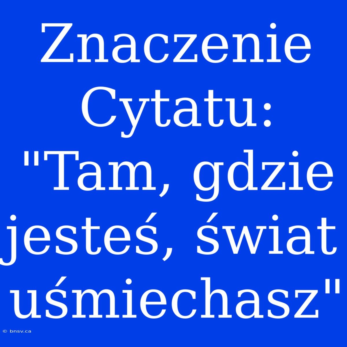 Znaczenie Cytatu: 