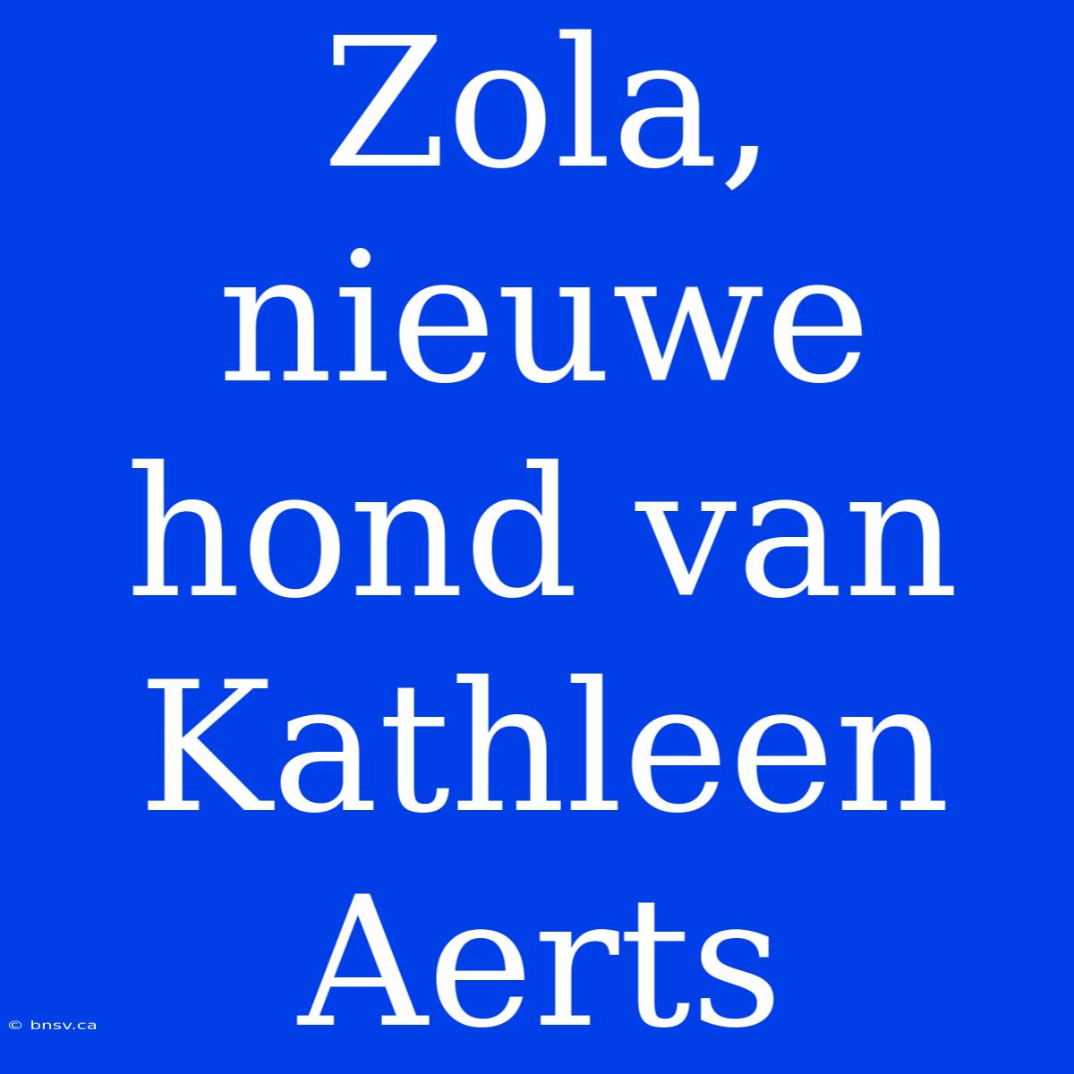 Zola, Nieuwe Hond Van Kathleen Aerts